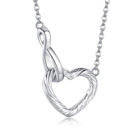 POPLYKE Herz Initial Halskette 925 Sterling Silber Halskette für Frauen Initial Herz Anhänger Halskette für Frauen