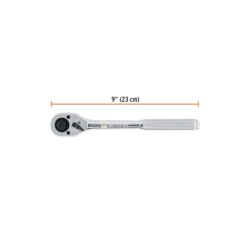 Truper M-1249, Matraca liberación rápida, cabeza de pera, cuadro 1/2"