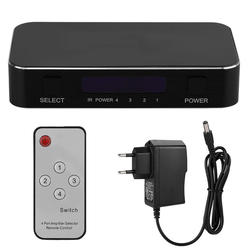 HDMI 2.1 Switch Splitter 4x1 Repeater Switch Box Hub HDCP2.2HDR4K/60HZ