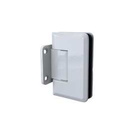 Brixwell H-PGTW-W Premier Series Glass to Wall Mount Shower Door Hinge with Short Back Plate Gloss White