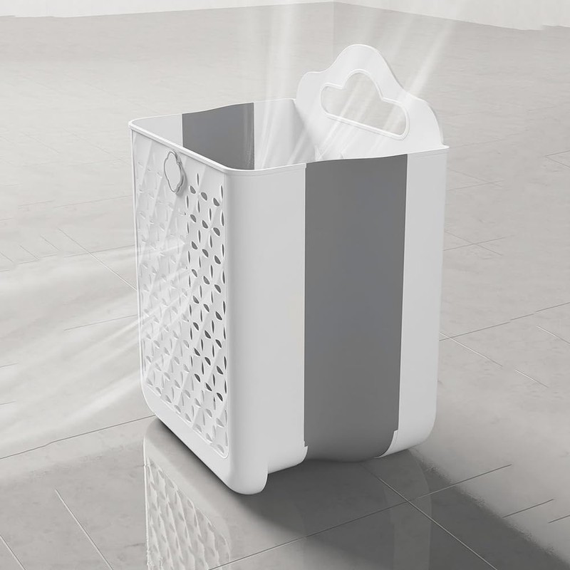 Collapsible Laundry Hamper, Household Foldable Dirty Wall Hanging Multi-functional Hollow