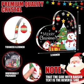 Yousoontic 6 Pcs Christmas Acrylic Gifts Bulk for Coworker Employees Appreciation Gifts Christmas Decor for Table Acrylic Heart Shaped Gifts for Family Friends Coworker