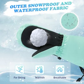 BAVST Baby Winter Waterproof Mittens for Infants Toddler Boys Girls Ski Snow Gloves Kids Teens 2-6T