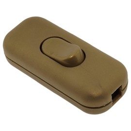 Art Deco Emporium Gold Dual Pole Inline Switch for Light Switches, Small Appliance or Lamp Switch Accepts upto Three Core Round or Flat Wire and Flex 6Amp 230V Double Pole Switching