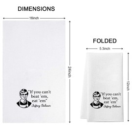 WCGXKO If You Can’t Beat’ Em Eat’ Em Kitchen Towel Series Killer Gift Horror Gift Housewarming Gift (Jeffrey Dahmer Towel CA)