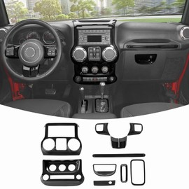 RT-TCZ for Jeep JK Interior Trim Kit Purple, JKU Center Console Dashboard Panel Trim Cover for Jeep Wrangler JK JKU 2011-2017 Purple Interior Accessories 10pcs
