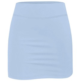 BLEVONH - Faldas de tenis de verano para mujer con pantalones cortos debajo, pickleball, atletismo, entrenamiento y golf con bolsillos, Azul bebé, Small