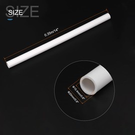 QUARKZMAN PVC Rigid Round Tube 15.4 mm (5/8 Inch) ID 20 mm AD 350 mm White High Impact Resistance for Water Pipe Craft Cable Sleeve