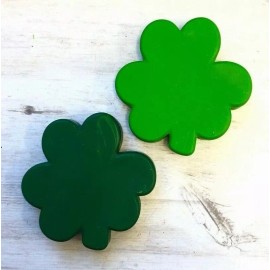 Handmade 12 Shamrock St Patrick's Day Crayons Party Favor Four Leaf Clover Teacher Supply