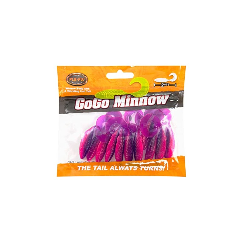 FLE-FLY Go Go Minnows Soft Plastic Baits with Vibrating Curl