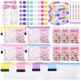 Rujiaoa 24 Pack Pony Bead Bracelet Kits for Party Favors and Shoebox Gifts
