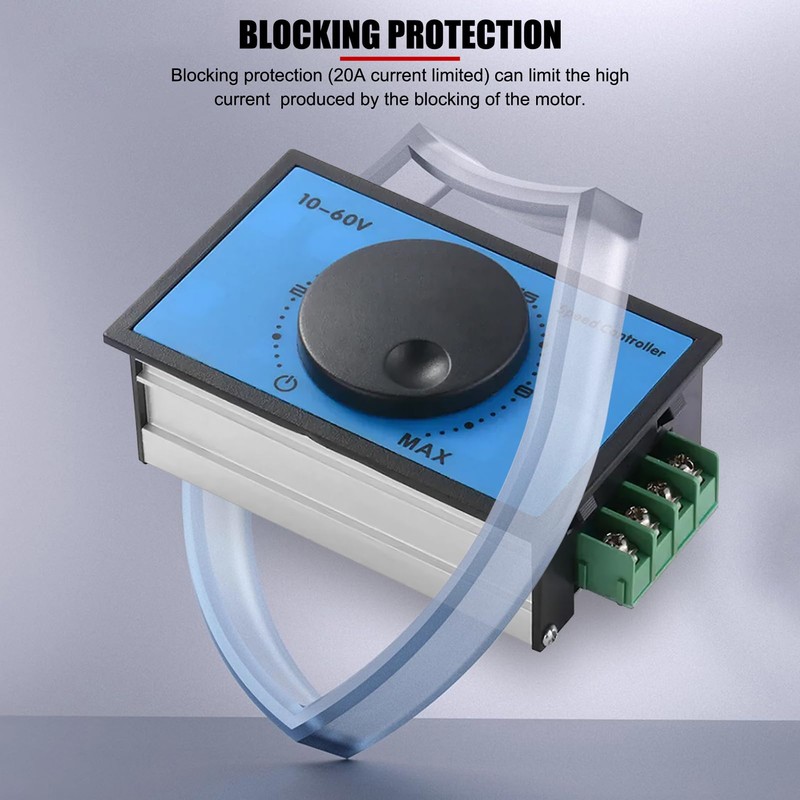 EVTSCAN DC Motor Speed Controller, 20A 10-60V PWM Regulator Switch