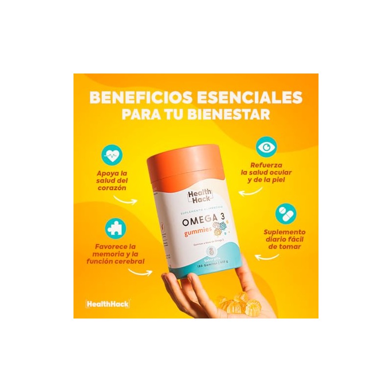 Omega 3 Aceite Puro Salmón 180 Gomitas Sin Azúcar con