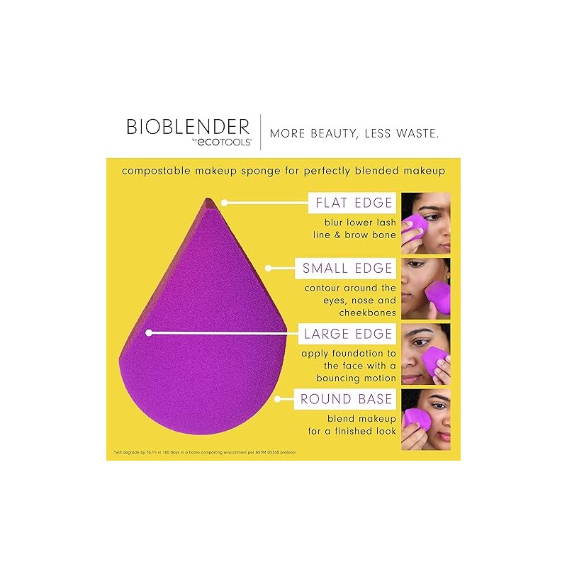 EcoTools, Bioblender Sponge, Esponja de Maquillaje, Esponjas para Difuminar y