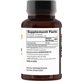 Iron Aspartate 50 mg - 90 Veg Capsules