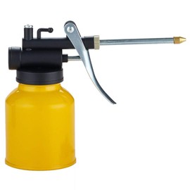 Junchi Metal Hand Pump Oil Can Tool, Pistol Oiler Can with 2 Spout Straight & Flexible - 250 ML. Capacity