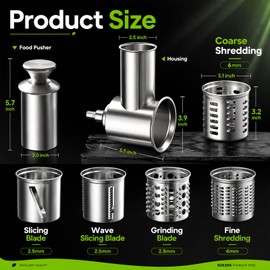 Stainless Steel Slicer Shredder Attachment for KitchenAid Stand Mixer