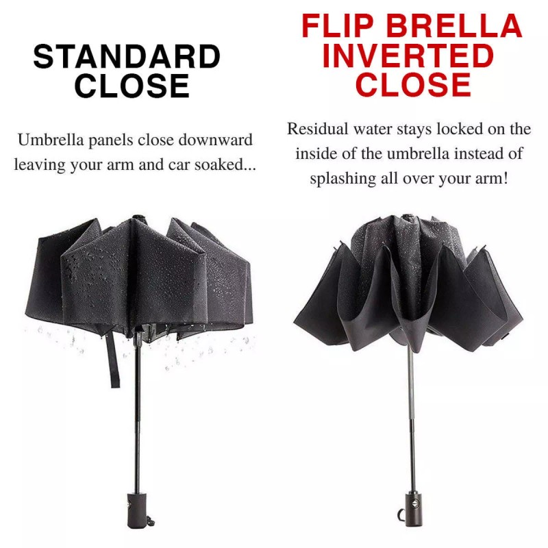 Conch Compact Travel Umbrella Windproof Auto Open Close Inverted Mini