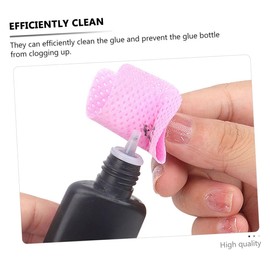 WOONEKY 400Pcs Eyelash Extension Wipes for Glue Residue Removal Cleaning Tool for Professional DIY Use Convenient Non Woven Pads Pink for Travel