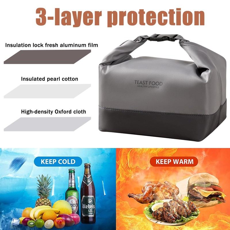 EDLMKM Insulated Lunch Bag for Adults, Office Gym Commute Lunch