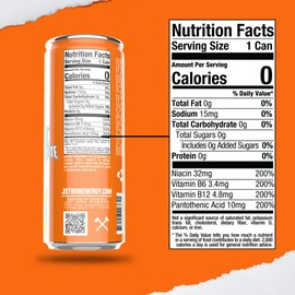 JST WRK Energy Drink - 12-Pack, Sugar Free, Zero Calories, No Sugar Alcohols, 12 Fl Oz., 200 milligrams Caffeine (Shark Bite)