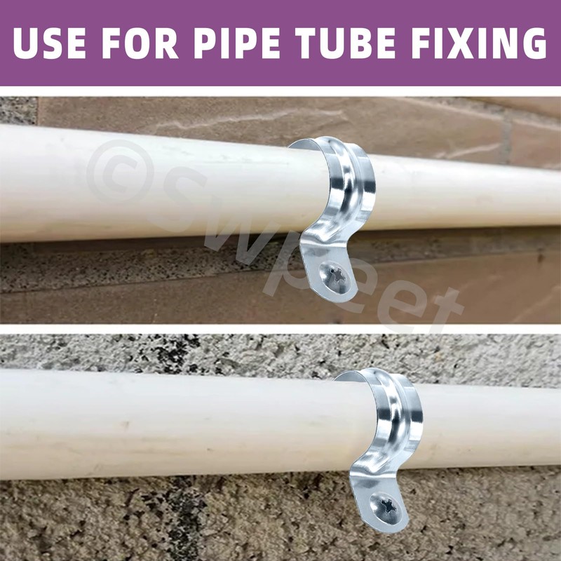 Swpeet 20Pcs 2"(50mm) Zinc Plated One Hole EMT Pipe Strap
