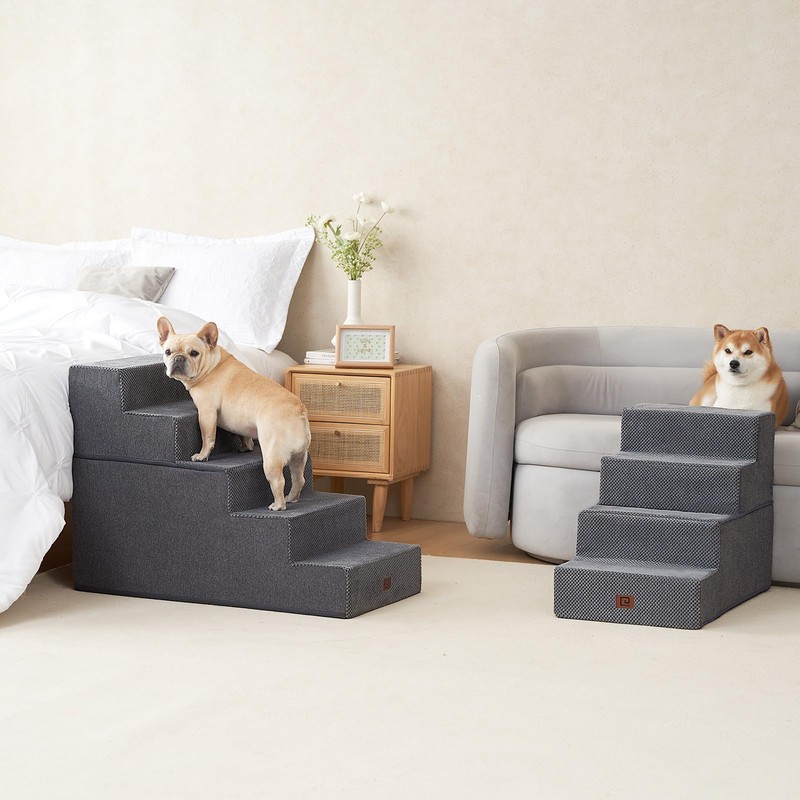 EHEYCIGA Dog Stairs for High Bed 25" H, 5-Step Extra