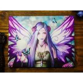 Ebros Anne Stokes Mystic Aura Butterfly Fairy Wood Framed Picture Wall Decor