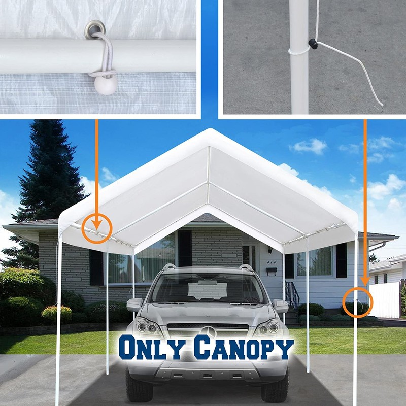 10'x20' Carport Replacement Top Canopy Cover for Car Garage Shelter