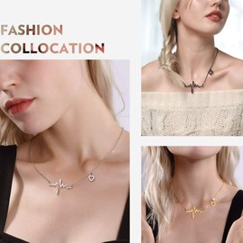 Richsteel Necklace with Heartbeat Stainless Steel Women's Necklace with Stethoscope Pendant Medical Stethoscope Chain with Gift Box for Men and Women, Stainless Steel