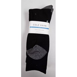 Cole Haan Men's 6 Pair Casual Dress Socks Black Shoe Size 7-12 73% Cotton NEW