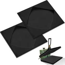Yaomiao 2 Pcs 15 x 15 Inches Black Heat Press Platen Wrap Cover Non Stick Heat Resistant Press Cover for Protecting Machine from Adhesives Residue Scratches Inks