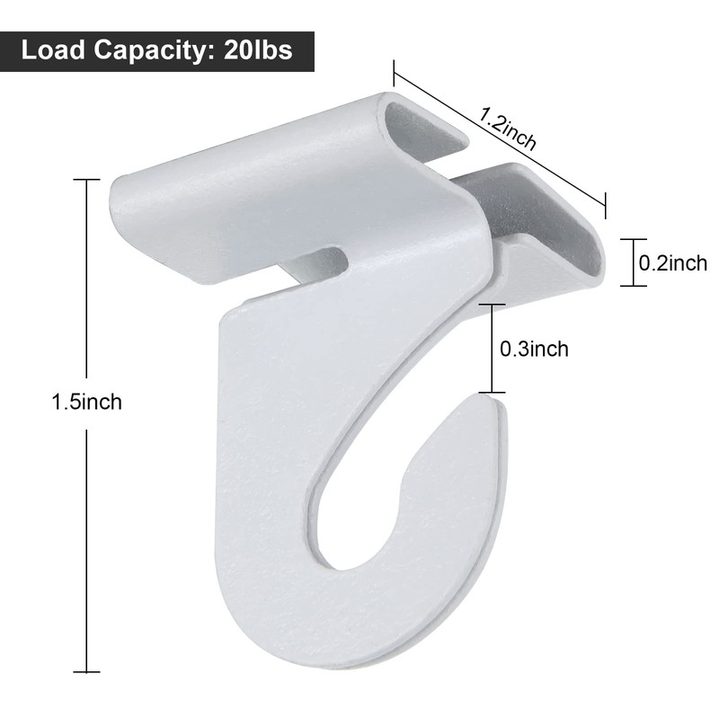50 Pieces Metal Drop Ceiling Hooks, Right and Left White
