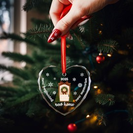 New Home Gift Ideas Housewarming Gifts for New Home 2025 Couple First Christmas in New House Christmas Tree Ornaments First House Ornament 2025 First House Gifts for Owners, Men, Women (Style 1)