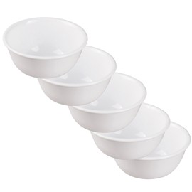 CORELLE J406-N CP-9633 Plate, Plate Outer Diameter 3.7 x Height 1.8 inches (9.5 x 4.5 cm), Unbreakable, Lightweight, Winter Frost White, Small Bowl, Set of 5