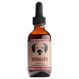 MycoDog Vitality - Mushroom Extract & Adaptogen Tincture - Liver Support for Dogs with Shiitake Mushrooms,Turkey Tail, Chaga, Maitake & Reishi for Canines with Debilitating Conditions