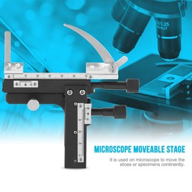 Neufday Microscope Moveable Stage Caliper, Professional Attachable Mechanical X-Y Moveable Stage Caliper With Scale for Microscope