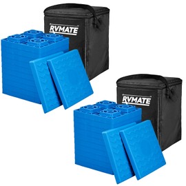 RVMATE RVMATE RV Leveling Blocks 24 Pack, Heavy Duty Camper Leveling Blocks, Leveling Blocks for RVs, Reduce Trailer Movement, Trailer Leveling Blocks Great for Single and Dual Wheels
