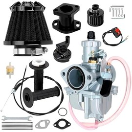YOXUFA VM22 212cc Mini Bike Carburetor Throttle Assembly Kit Replacement for Predator 212 196cc 224cc Coleman CT200U BT200X CT200U-EX Baja Warrior MB200 Trailmaster KT196 Axis M200 Go Kart Parts