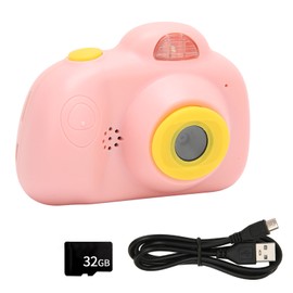 Kids Selfie Camera 2.4 Inches Rechargeable Kids Digital Toy Camera with Storage Card for 3 to 12 Year Old Boy Pink
