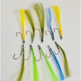 BestCity Fly Fishing Epoxy Surf Candy/Saltwater Lures, Size 4-8, Pack of 10