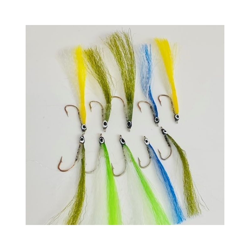 BestCity Fly Fishing Epoxy Surf Candy/Saltwater Lures, Size 4-8, Pack
