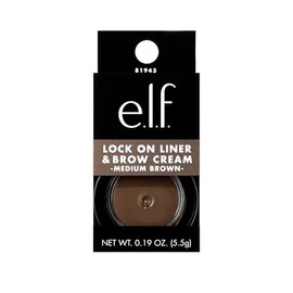 e.l.f. Lock On Liner And Brow Cream esculpe y define las cejas marrón medio 0.19 oz (5.5g)