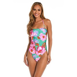 Sunshine 79 Women's Standard Bandeau Mio One Piece Swimsuit, Multi//Summer of Love