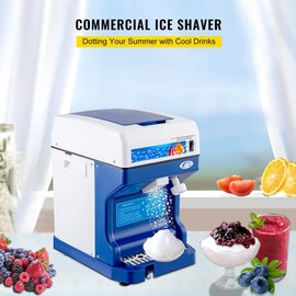 VEVOR 110V Electric Shaved Ice Machine 250W Snow Cone Maker Tabletop with Adjustable Ice Texture, Ice Shaving Machine 265LBs/hr for Home and Commerical Use