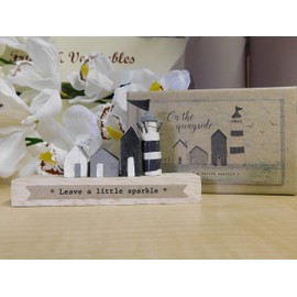 East of India On The Quayside Wooden Figures Ornaments Plaques Seaside Beach Caravan Love Gift Keepsake (Leave a Little Sparkle (4475))
