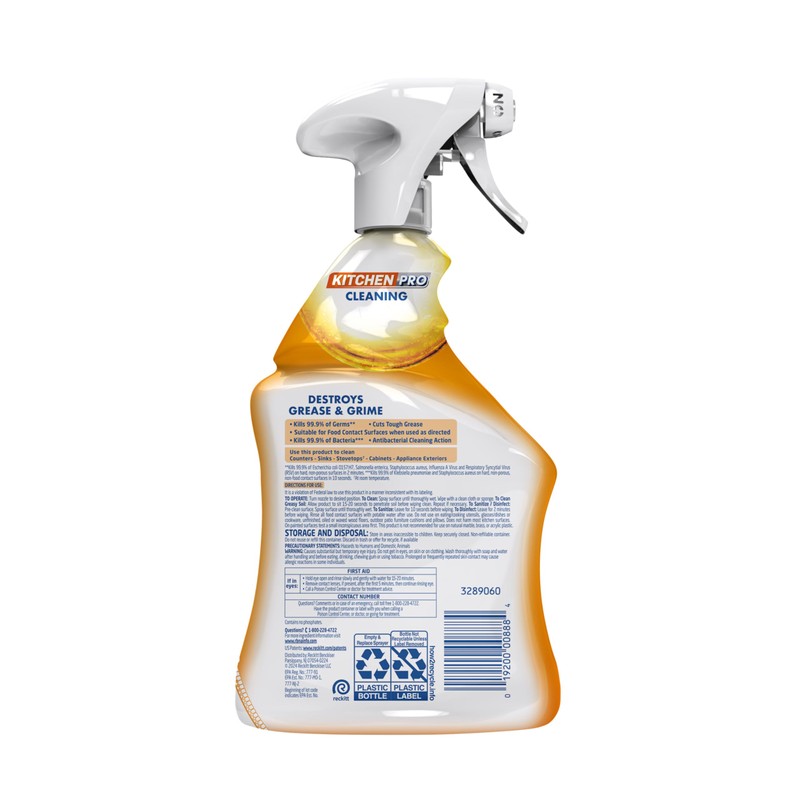 Lysol Pro Kitchen Spray Cleaner and Degreaser, Antibacterial All Purpose