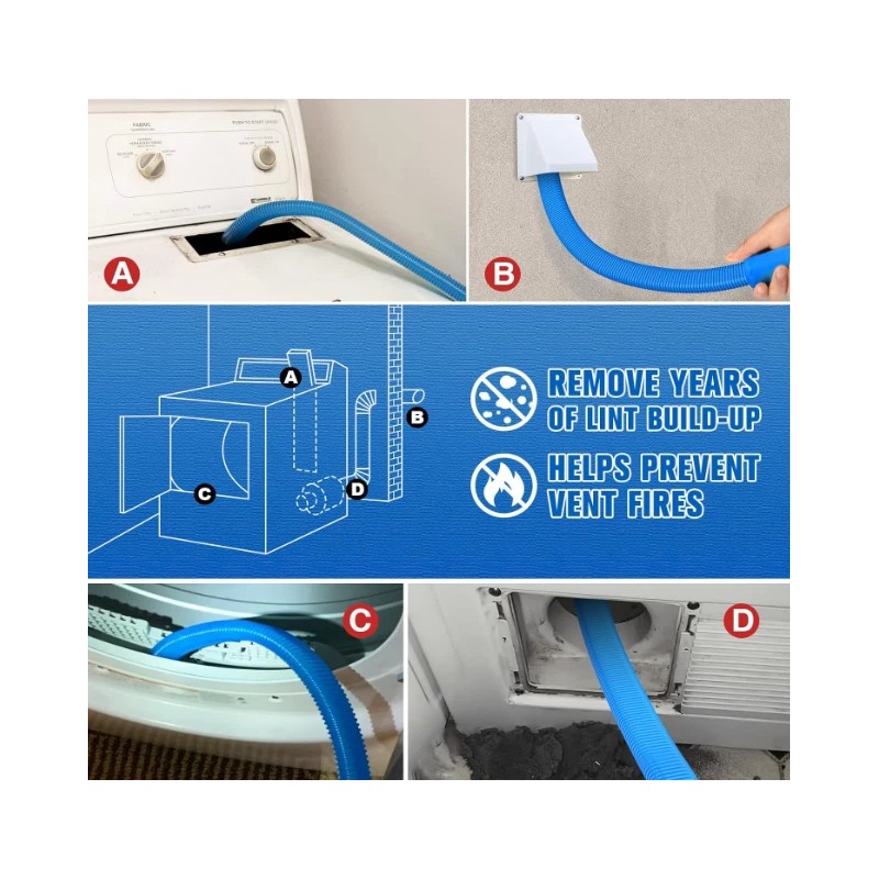 Unbranded Dryer Vent Cleaning Kit - Vacuum Hose Attachment for