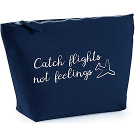 Hippowarehouse Catch Flights Not Feelings printed make up cosmetic wash bag 18x19x9cm