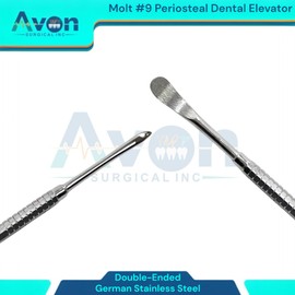 Double-Ended Dental Tooth Extraction Elevator Picks | Molt Periosteal Elevator #M9 | Autoclave-Safe German Stainless Steel (Pack of 3)